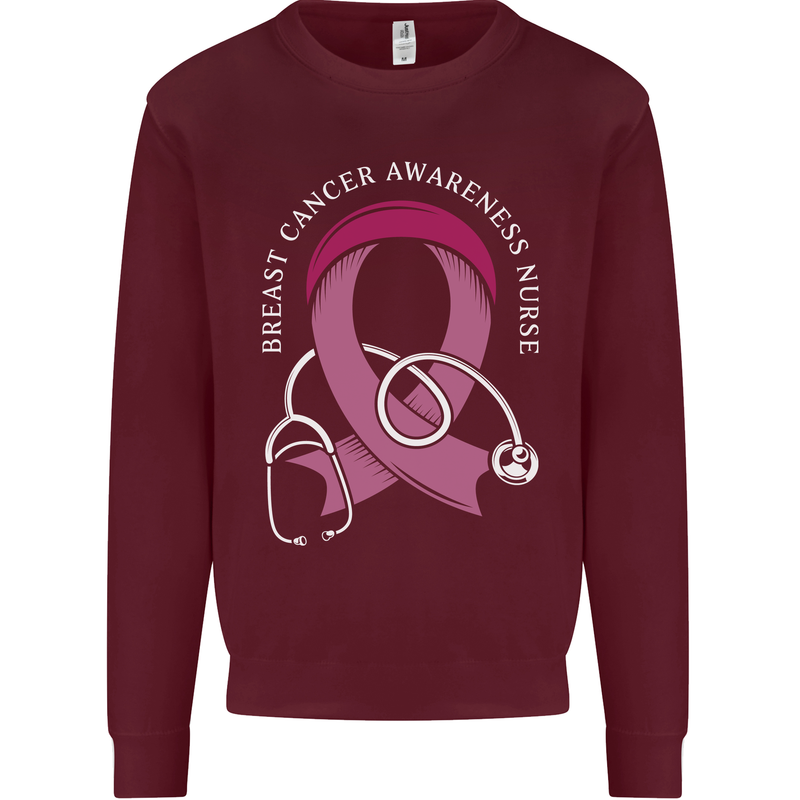 Breast Cancer Nurse Mens Sweatshirt Jumper Maroon