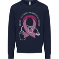 Breast Cancer Nurse Mens Sweatshirt Jumper Navy Blue