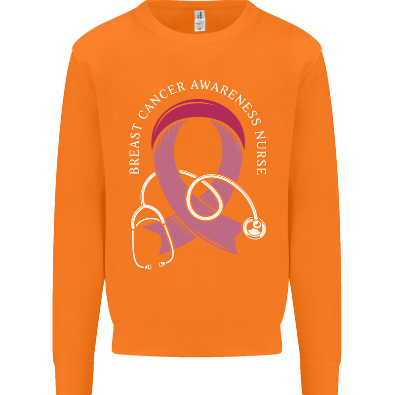 Breast Cancer Nurse Mens Sweatshirt Jumper Orange