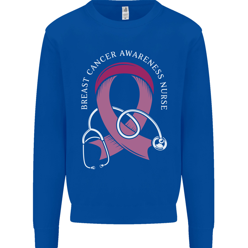 Breast Cancer Nurse Mens Sweatshirt Jumper Royal Blue