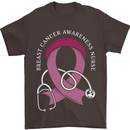 Breast Cancer Nurse Mens T-Shirt 100% Cotton Dark Chocolate