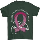 Breast Cancer Nurse Mens T-Shirt 100% Cotton Forest Green