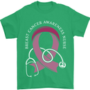 Breast Cancer Nurse Mens T-Shirt 100% Cotton Irish Green