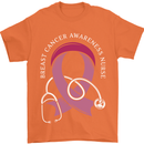 Breast Cancer Nurse Mens T-Shirt 100% Cotton Orange