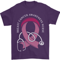 Breast Cancer Nurse Mens T-Shirt 100% Cotton Purple