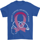 Breast Cancer Nurse Mens T-Shirt 100% Cotton Royal Blue