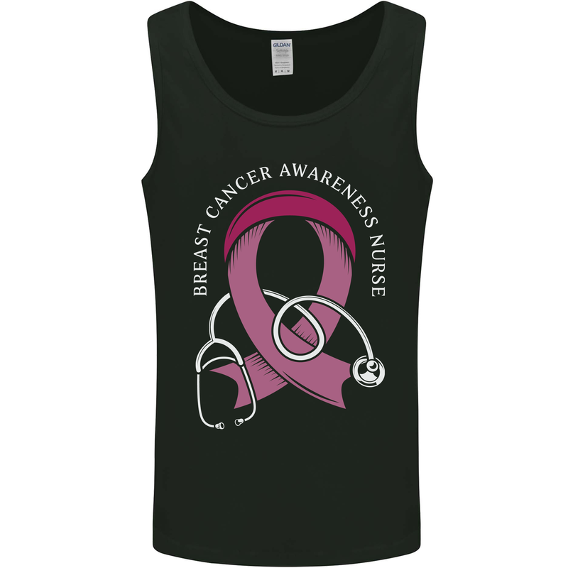 Breast Cancer Nurse Mens Vest Tank Top Black