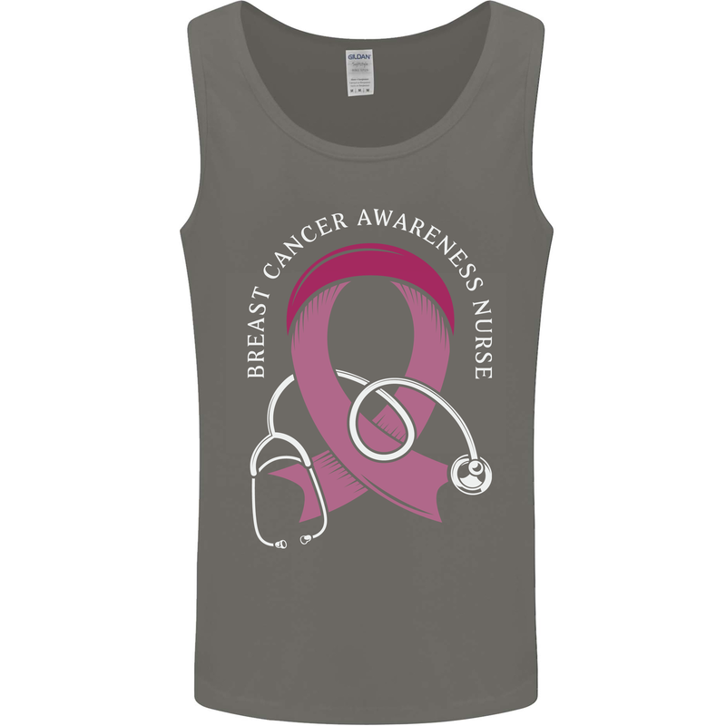 Breast Cancer Nurse Mens Vest Tank Top Charcoal