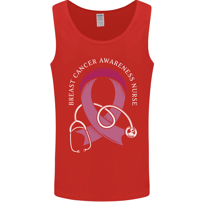 Breast Cancer Nurse Mens Vest Tank Top Red