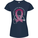 Breast Cancer Nurse Womens Petite Cut T-Shirt Navy Blue