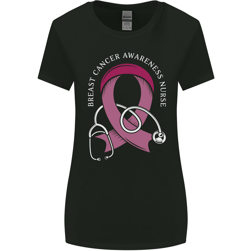 Breast Cancer Nurse Womens Wider Cut T-Shirt Black