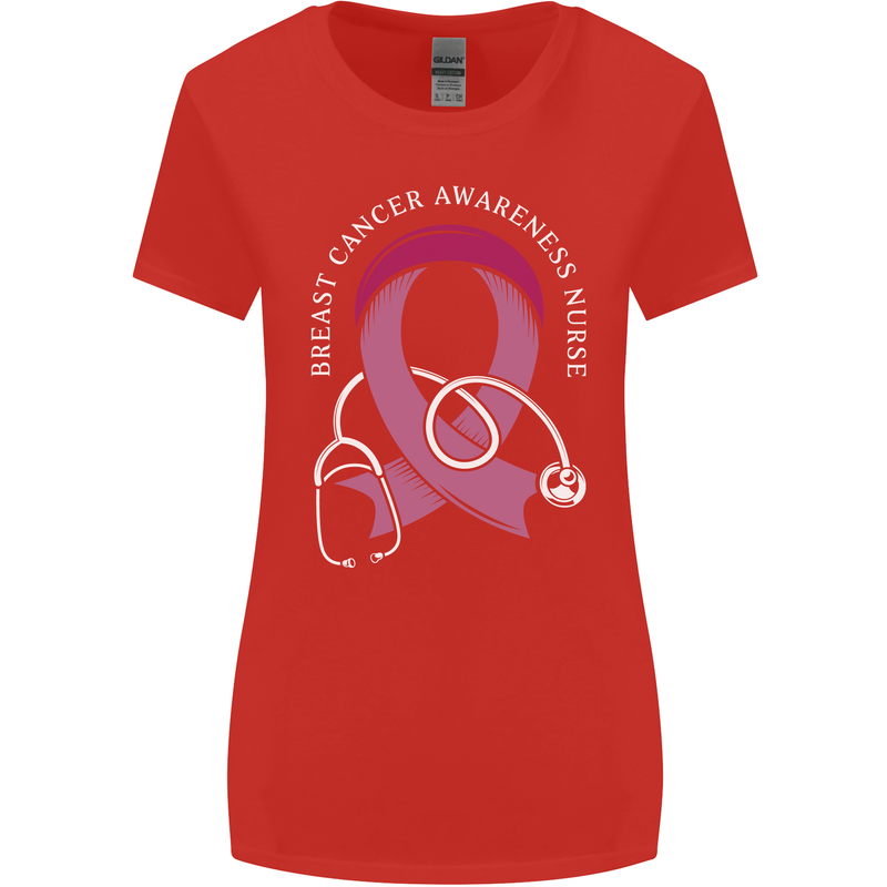 Breast Cancer Nurse Womens Wider Cut T-Shirt Red