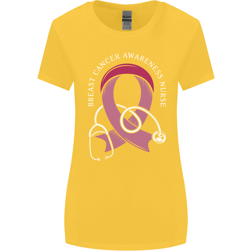 Breast Cancer Nurse Womens Wider Cut T-Shirt Yellow