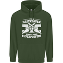 Bricklayer Whats Your Superpower Builder Bricky Childrens Kids Hoodie Forest Green