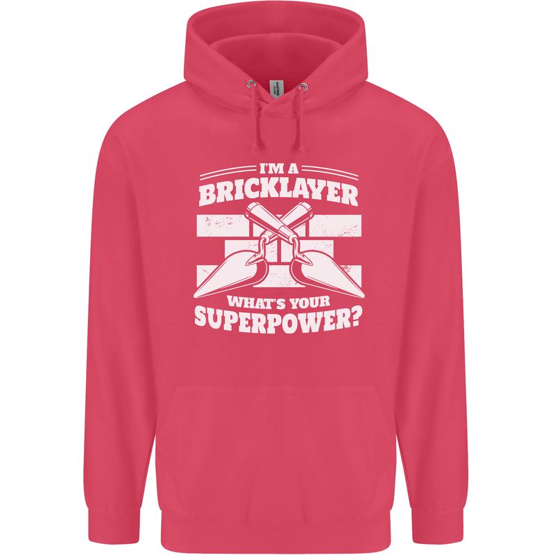 Bricklayer Whats Your Superpower Builder Bricky Childrens Kids Hoodie Heliconia