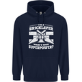 Bricklayer Whats Your Superpower Builder Bricky Childrens Kids Hoodie Navy Blue