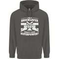 Bricklayer Whats Your Superpower Builder Bricky Childrens Kids Hoodie Storm Grey