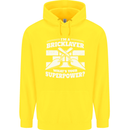 Bricklayer Whats Your Superpower Builder Bricky Childrens Kids Hoodie Yellow