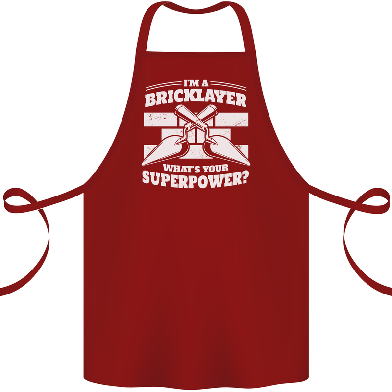 Bricklayer Whats Your Superpower Builder Bricky Cotton Apron 100% Organic Maroon
