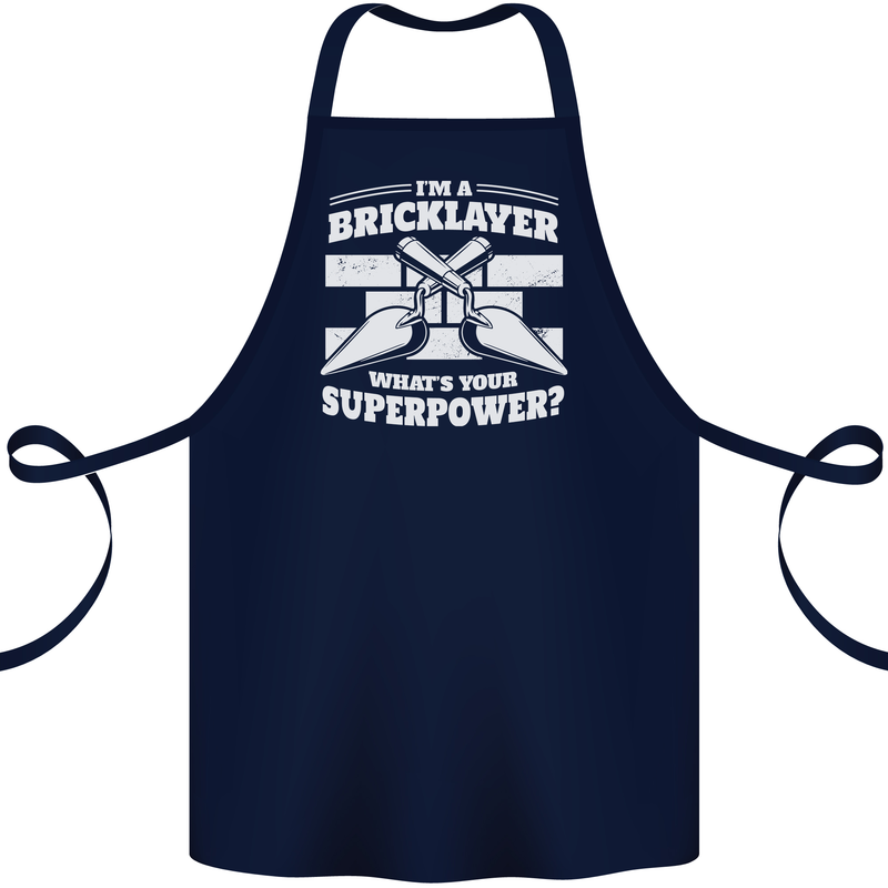 Bricklayer Whats Your Superpower Builder Bricky Cotton Apron 100% Organic Navy Blue