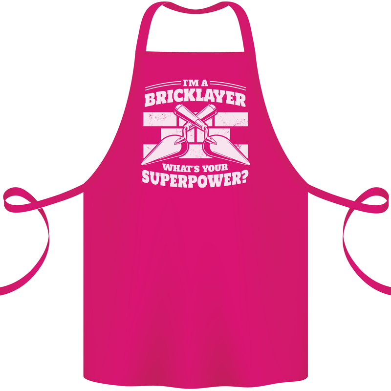 Bricklayer Whats Your Superpower Builder Bricky Cotton Apron 100% Organic Pink