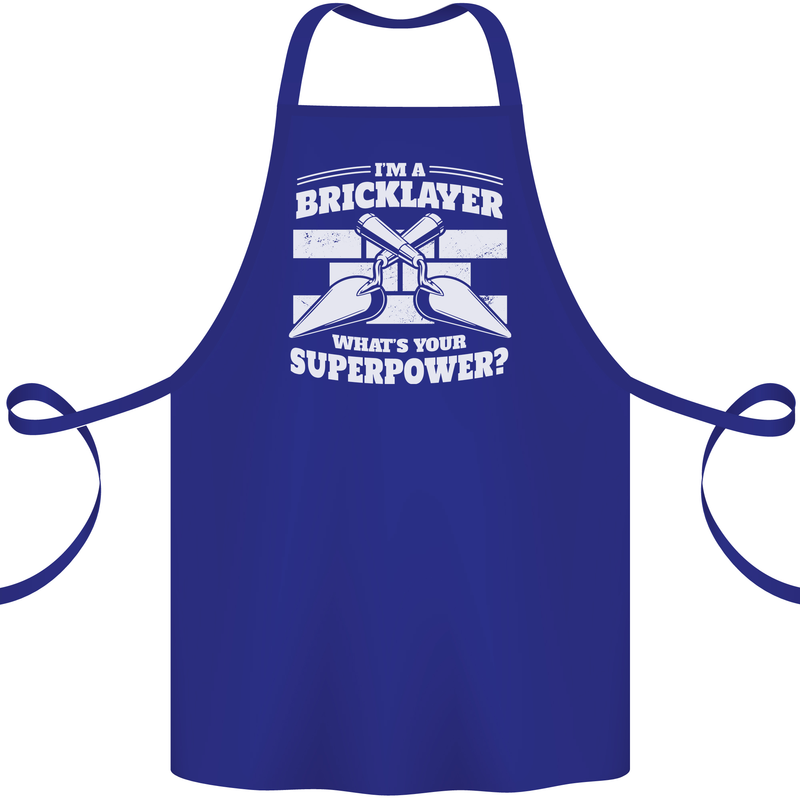 Bricklayer Whats Your Superpower Builder Bricky Cotton Apron 100% Organic Royal Blue