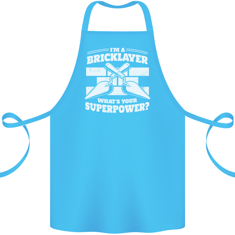 Bricklayer Whats Your Superpower Builder Bricky Cotton Apron 100% Organic Turquoise