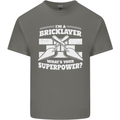 Bricklayer Whats Your Superpower Builder Bricky Kids T-Shirt Childrens Charcoal