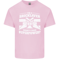 Bricklayer Whats Your Superpower Builder Bricky Kids T-Shirt Childrens Light Pink