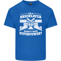 Bricklayer Whats Your Superpower Builder Bricky Kids T-Shirt Childrens Royal Blue