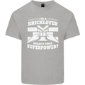 Bricklayer Whats Your Superpower Builder Bricky Kids T-Shirt Childrens Sports Grey