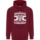 Bricklayer Whats Your Superpower Builder Bricky Mens 80% Cotton Hoodie Maroon