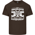 Bricklayer Whats Your Superpower Builder Bricky Mens Cotton T-Shirt Tee Top Dark Chocolate