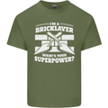 Bricklayer Whats Your Superpower Builder Bricky Mens Cotton T-Shirt Tee Top Military Green