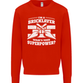 Bricklayer Whats Your Superpower Builder Bricky Mens Sweatshirt Jumper Bright Red