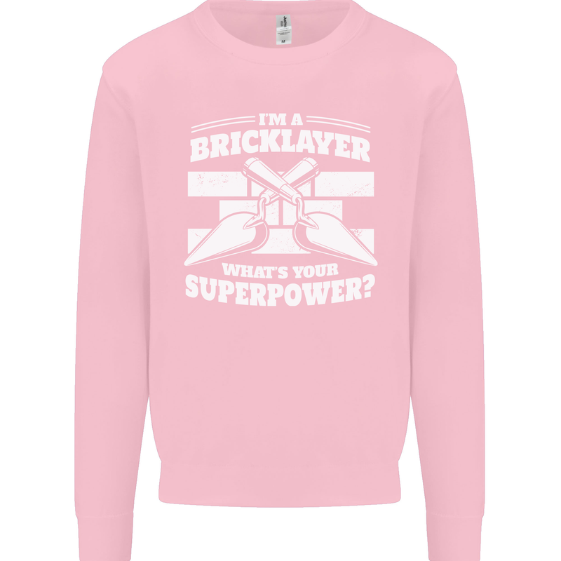 Bricklayer Whats Your Superpower Builder Bricky Mens Sweatshirt Jumper Light Pink
