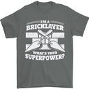 Bricklayer Whats Your Superpower Builder Bricky Mens T-Shirt 100% Cotton Charcoal