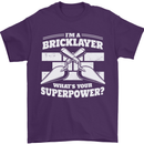 Bricklayer Whats Your Superpower Builder Bricky Mens T-Shirt 100% Cotton Purple