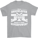 Bricklayer Whats Your Superpower Builder Bricky Mens T-Shirt 100% Cotton Sports Grey