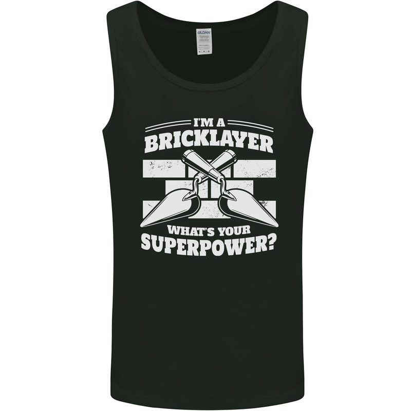 Bricklayer Whats Your Superpower Builder Bricky Mens Vest Tank Top Black