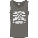Bricklayer Whats Your Superpower Builder Bricky Mens Vest Tank Top Charcoal