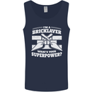 Bricklayer Whats Your Superpower Builder Bricky Mens Vest Tank Top Navy Blue