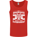 Bricklayer Whats Your Superpower Builder Bricky Mens Vest Tank Top Red