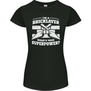 Bricklayer Whats Your Superpower Builder Bricky Womens Petite Cut T-Shirt Black