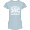 Bricklayer Whats Your Superpower Builder Bricky Womens Petite Cut T-Shirt Light Blue