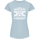 Bricklayer Whats Your Superpower Builder Bricky Womens Petite Cut T-Shirt Light Blue