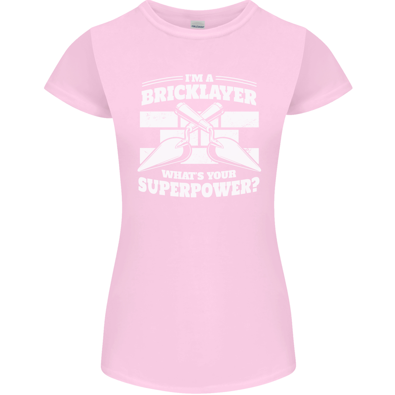 Bricklayer Whats Your Superpower Builder Bricky Womens Petite Cut T-Shirt Light Pink