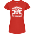 Bricklayer Whats Your Superpower Builder Bricky Womens Petite Cut T-Shirt Red