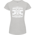 Bricklayer Whats Your Superpower Builder Bricky Womens Petite Cut T-Shirt Sports Grey