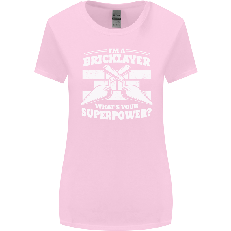 Bricklayer Whats Your Superpower Builder Bricky Womens Wider Cut T-Shirt Light Pink